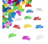 Confettis Happy Birthday 28 g - Feuille métallique multicolore pour décoration de table d'anniversaire, cartes, invitations, sacs cadeaux et décoration de célébration