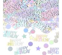 Confettis Happy Birthday - 30 g - Multicolore - Décoration de table - Paillettes - Décoration de table pour fête
