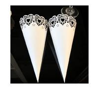 Confettis Mariage 50pcs Laser Cut Love Heart Lace Laying Candy Wedding Party Favors Confetti Cones Paper Cone Decoration Supplies Gift