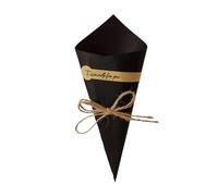 Confettis Mariage 50pcs Wedding Kraft Paper Cones Confetti Dried Flowers Tray Cone Holder For Wedding Shower Party Confetti Personalized Decor(Black)
