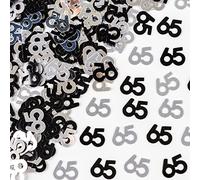 Confettis métalliques pour 65e anniversaire Noir et argenté 28 g
