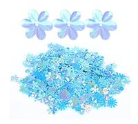 Confettis multicolores en feuille scintillante, confettis de table en forme de fleur arrose des décorations de table à paillettes en vrac pour la broderie, le tricot et l'artisanat (Bleu coloré)