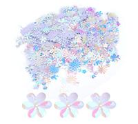 Confettis multicolores en feuille scintillante, confettis de table en forme de fleur arrose des décorations de table à paillettes en vrac pour la broderie, le tricot et l'artisanat (Blanche)