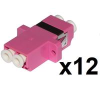 CONFEZIONE 12 ADATTATORI FIBRA OTTICA LC/LC MULTIMODE DUPLEX OM4 (LKLCD412)