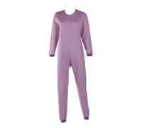 Confezioni_Emy Pyjama intégral médical unisexe - Grenouillère adulte coton 100% - Pyjama dos zip seniors - Vêtements gériatriques confortables Made in Italy - Taille L - Cercle Rose
