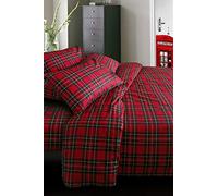 Confezioni Giuliana Parure de lit en coton écossais Tartan rouge 1p - 1/2-2p, 1 place