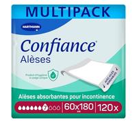 Confiance Alèse 7 Gouttes Alèses Jetables avec Ailes Bordables | 60x180 cm