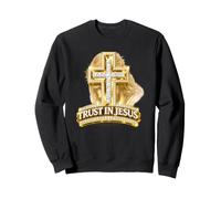 Confiance en Jésus Foi Croix Esprit Positif Croyance Religieuse Sweatshirt