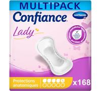 Confiance Lady - Petites Protections Anatomiques Absorbantes pour Femmes - Niveau d'Absorption = 5 gouttes (Fuites Urinaires Moyennes) - pH Neutre à la Peau - 12x14 Unités