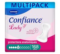 Confiance Lady - Petites Protections Anatomiques Absorbantes pour Femmes - Niveau d'Absorption = 5 gouttes (Fuites Urinaires Moyennes) - pH Neutre à la Peau - 12x14 Unités