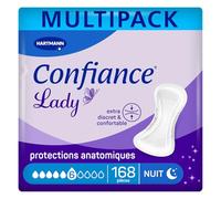 Confiance Lady - Petites Protections Anatomiques Absorbantes pour Femmes - Niveau d'Absorption = 6 gouttes (Fuites Urinaires Moyennes) - pH Neutre à la Peau - 12x14 Unités