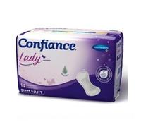 Confiance Lady - Petites Protections Anatomiques Absorbantes pour Femmes - Niveau d'Absorption = 6 gouttes (Fuites Urinaires Moyennes) - pH Neutre à la Peau - 14 Unités