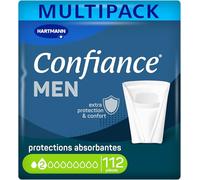 Confiance Men - Petites Protections Anatomiques Absorbantes pour Hommes - Discrètes - Niveau d'Absorption = 2 gouttes (Fuites Urinaires Moyennes) - pH Neutre à la Peau - 8x14 Unités
