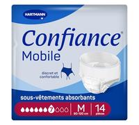 Confiance Mobile 7 Gouttes Slips Absorbants Unisexes | Taille M | 14 unités, protections pour fuites urinaires moyennes, discrètes et confortables, pH neutre à la peau