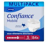 Confiance Mobile 7 Gouttes Slips Absorbants Unisexes | Taille S | 6 x 14 unités, protections pour fuites urinaires moyennes, discrètes et confortables, pH neutre à la peau