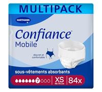 Confiance Mobile 7 Gouttes Slips Absorbants Unisexes | Taille XS | 6 x 14 unités, protections pour fuites urinaires moyennes, discrètes et confortables, pH neutre à la peau