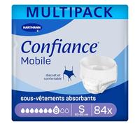 Confiance Mobile 8 Gouttes Slips Absorbants Unisexes | Taille S | 6 x 14 unités, protections pour fuites urinaires importantes, discrètes et confortables, pH neutre à la peau