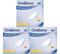Confiance Rectangular - Couches Droites pour Hommes et Femmes - Niveau d'Absorption : 5 gouttes (Fuites Urinaires Faibles) - Traversables - 15x60 cm - 28 Unités (Lot de 3)