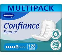 Confiance Secure - Protections Anatomiques Absorbantes pour Hommes et Femmes - Niveau d'Absorption = 6 gouttes (Fuites Urinaires Moyennes) - Matière Douce - 4x32 Unités