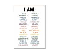 Confidence Boosting Poster for Kids, Positive Affirmations Mental Health Wall Art, I AM Statements Decor for Children's Room and Classroom(Unframed,08x12inch(20x30cm))