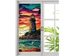 confidentialité pour fenêtre | Fil à dessin coloré - Film brise-vue amovible, autocollant statique pour vitraux, film décoratif anti-UV pour la maison Fulenyi