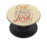 Confiez Vos soucis au Seigneur 1 Pierre 5:7 PopSockets PopGrip Adhésif