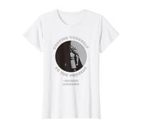 Confinez Vous-même au présent Marcus Aurelius Stoic T-Shirt Graphique avec Valeur, Femme, Blanc, S