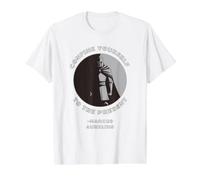 Confinez Vous-même au présent Marcus Aurelius Stoic T-Shirt Graphique avec Valeur, Homme, Blanc, XL