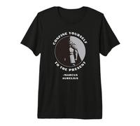 Confinez Vous-même au présent Marcus Aurelius Stoic T-Shirt Haut de Gamme