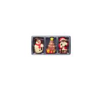 Confiserie Weibler | 3 Figurines de Noël en Chocolat au Lait : Bonhomme de Neige, Arbre et Père Noël - 1 x 30 Gr