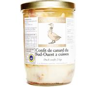 Confit de Canard du Sud-Ouest - 2 cuisses - 100% Landes FRANCE - 0% Conservateur, 0% additif, SANS OGM -1 à 2 personnes 650g