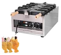 Confiture crème glacée gaufres revêtement antiadhésif Commercial Taiyaki gaufres de poisson Machine électrique gaufres en acier inoxydable