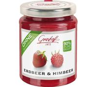 Confiture de fruits Grashoff fraise et framboise délicieuse symbiose 230g