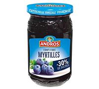 Confiture de myrtilles allegee Riche en fruits.