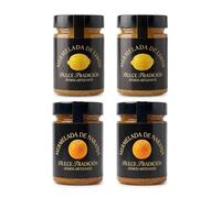 Confiture Dulce Tradición. Fabrication artisanale. Lot de 4 pots de 390 gr, 2 saveurs. Orange et citron. 63% de fruits frais de saison. Sans conservateurs ni colorants.