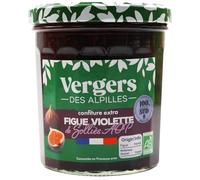Confiture extra de figue violette de Solliès AOP Bio pour sublimer vos repas - VERGERS DES ALPILLES, bocal de 370g - Lot de 3
