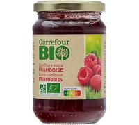 Confiture extra framboise bio pour un petit déjeuner gourmand CARREFOUR BIO pot de 360g - Lot de 3