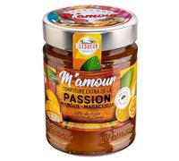 Confiture Extra Mangue et Fruit de la Passion 50% de Fruits, au Sucre de Canne, Pot en Verre 325 g, Spécialité Antillaise, Texture Onctueuse et Parfum Intense - Lot de 3