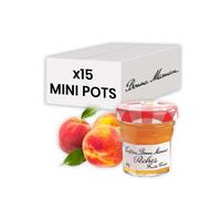 Confiture Pêche Bonne Maman 30 gr - 15 mini pots en verre