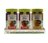 Confitures 100% biologiques de Fraise - Tomate - Orange - sans Sucre ajouté - Produit Biologique certifié - Emballage de 3 unités de 240 GR chacune
