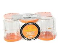 Confiturier - LE PARFAIT - Lot de 6 pots en verre 324g avec couvercle orange et paraffine