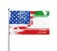 Conflit Entre Les États-Unis Et L'Iran Et Sanctions Ou Accord1 Drapeau Couleurs Vives Drapeau De Jardin Solide Garden Flag Pour Extérieur Mur Intérieur Jardin 90X150Cm