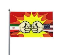 Conflit Entre Les États-Unis Et L'Iran1 Garden Flag Couleurs Vives Bannière Avec Œillets Drapeau De Jardin Pour Extérieur Fête Pelouse Jardin 90X150Cm