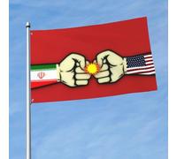 Conflit Entre Les États-Unis Et L'Iran2 Bannière Couleurs Vives Drapeau Décoratif Drapeaux Pour Vacances Cour Fête Intérieur 90X150Cm