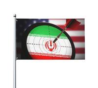Conflit Et Sanctions Entre Les États-Unis Et L'Iran Ou Crise Bannière Avec Œillets Drapeau Couleurs Vives Drapeaux Pour Extérieur Intérieur Jardin Fête 90X150Cm