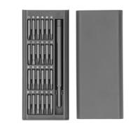 Confluent Kit de tournevis de précision avec 24 embouts CVS, mini tournevis de réparation avec dessus rotatif à roulement à billes, poignée en aluminium et silicone pour montre,