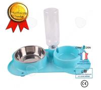 CONFO 2-En-1 Gamelle Chien Distributeur D'alimentation D'eau Automatique Antidérapant Bleu