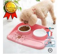 CONFO Bol pour chat, Distributeur nourriture croquette chat, Gamelle double pour chien-Chat, Distributeur eau et croquette chat, L,