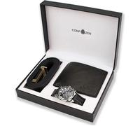 CONFO® Coffret cadeau d'affaires Cadeau de fête des pères Cadeau d'anniversaire Petit ami aîné Portefeuille pour homme Montre