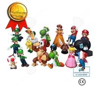 Confo? Figurine Personnage Super Mario Jouet Club Lot Super Mario Bros Yoshi Dinosaure P?Che Crapaud Goomba Jouet Super 18 Pi?Ces R?